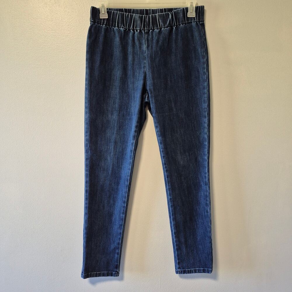 Soft Surroundings Metro Jeans Pull On Leggings Women's Dark Wash Blue Medium